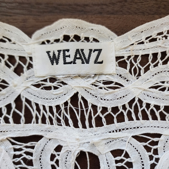 Weavz White Lace Button Up Short Sleeved Cropped Cardigan - Picture 6 of 6